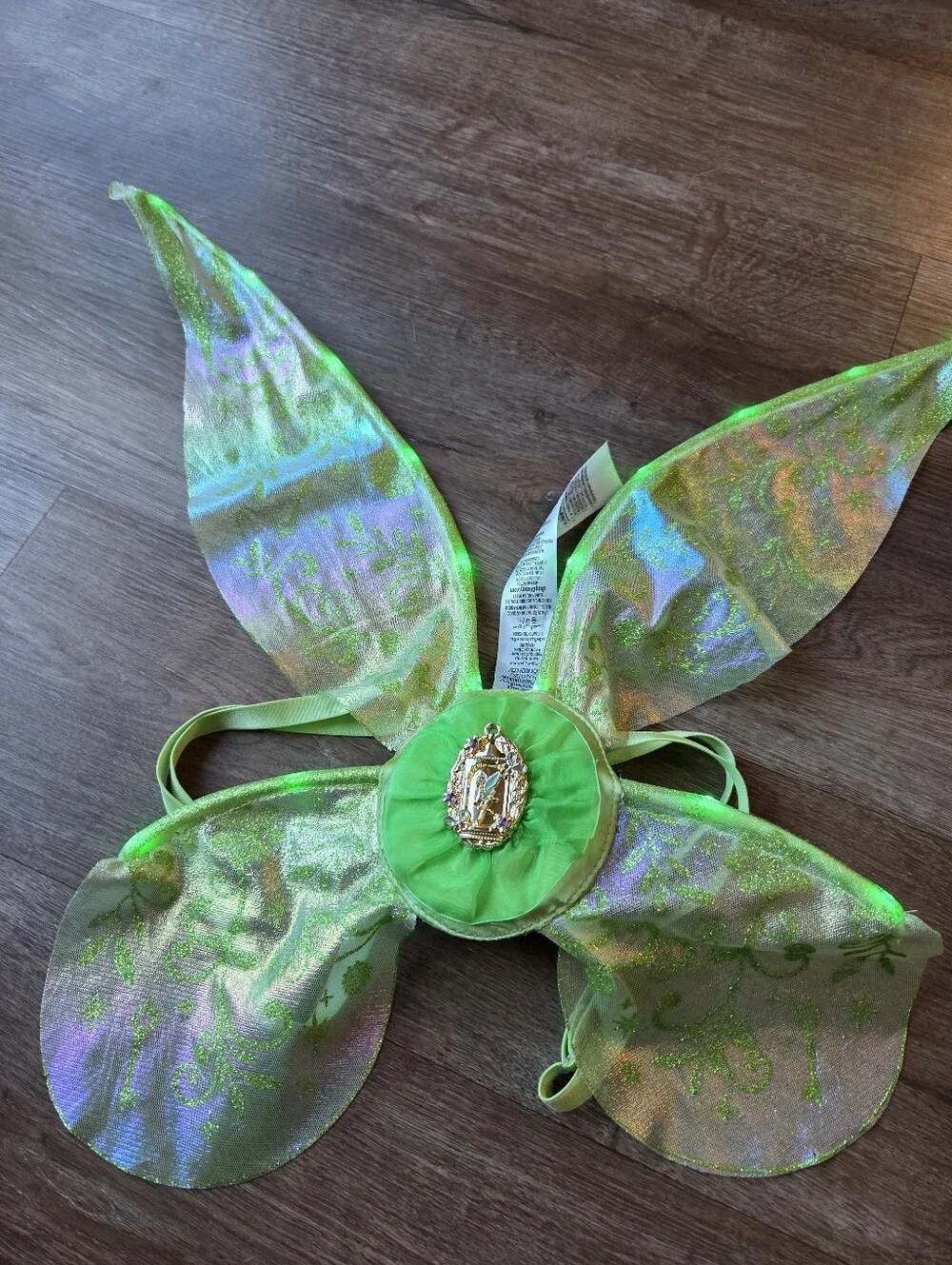 Disney Store Tinkerbell Light Up Green Fairy Wings Costume Kids OS *Works great!